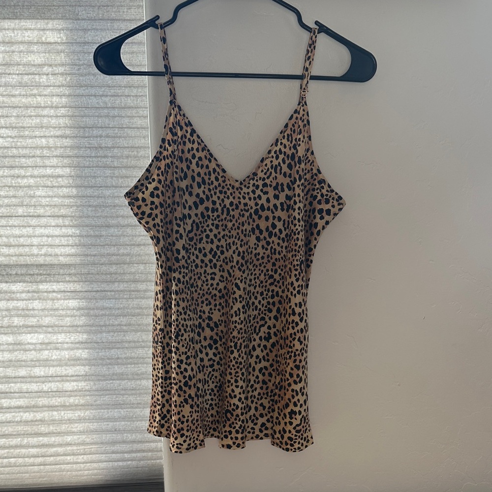 Silk Laundry Leopard Print Tank
